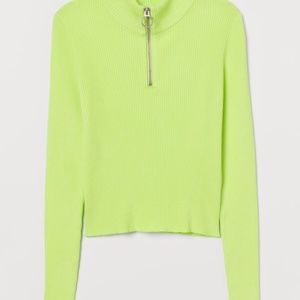 Neon Turtleneck Zip sweater